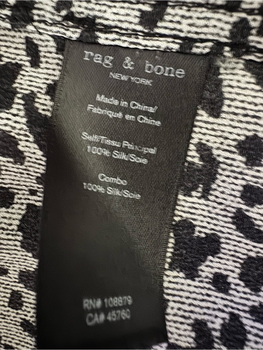 rag & bone Silk Abstract Spot Print Blouse Size Small - Picture 8 of 10
